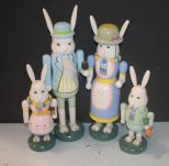 Group of Rabbit Nutcrackers and Basket 10