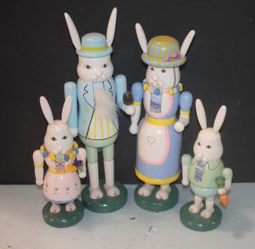 Group of Rabbit Nutcrackers and Basket 10