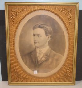 Beautiful Victorian Frame with Print of Young Man 19