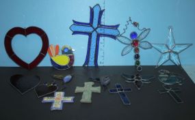 15 Stained Glass and Pottery Window Ornaments