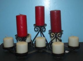 Metal Candleholders with Candles