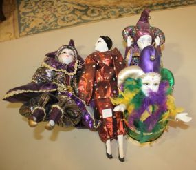 Madi Gras Porcelain Dolls two drum music boxes