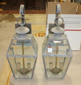Two Brass Outdoor Entry Lanterns 7