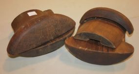 Four Wooden Hat Molds