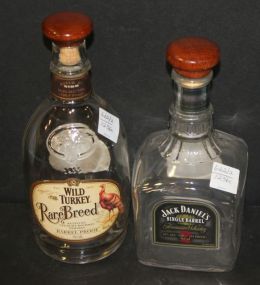 Wild Turkey Wild Breed Glass Bottle and Jack Daniels Single Barrel Bottle