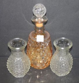 Two Glass Vases and Decanter
