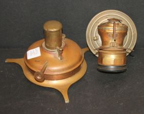 Two Brass Antique Oil Lamps