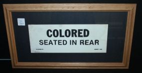Colored Seated In Read Framed Sign 18