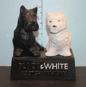 Repro. Black and White Scottie Dog Cast Iron Statue 6