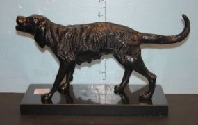 Repro. Dog Statue On Marble Base bronze finished, 11