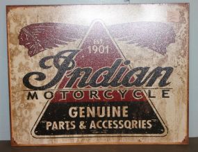 Repro. Tin Indian Motorcycle Sign 16
