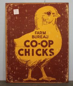 Repro. Tin Farm Bureau Co-Op Chicks Sign 12