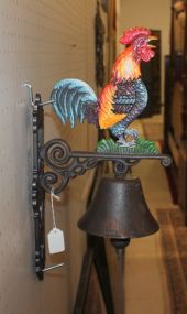 Repro. Cast Iron Rooster Bell 18