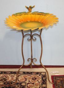 Repro. Metal Art Work Sunflower Bird Bath 21