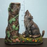 Repro. Cast Iron Wolf Mechanical Bank 7