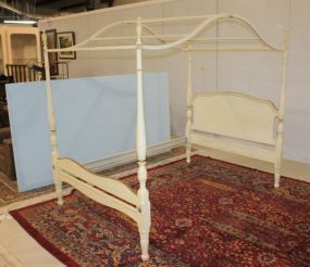 Full Size Painted French Provincial Canopy Bed