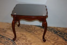 Queen Ann Glass Top Side Table