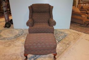 Large Queen Ann Style Wing Chair