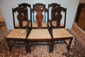 Set of Six Walnut Depression Chairs