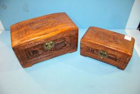 Two Oriental Carved Boxes