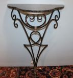 Iron Marble Top Wall Mounted Console Table
