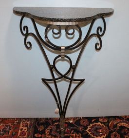 Iron Marble Top Wall Mounted Console Table