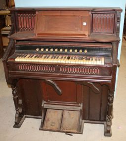 19th Century Walnut Pump Organ