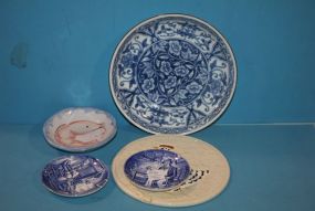 Two Small Wedgewood Dishes, Trivet, and Blue Bowl