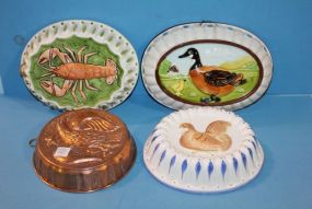 Three Ceramic Molds and Copper Mold