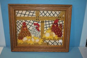 Needlepoint of Roosters