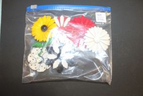 Group of Vintage Enamel Flower Pins