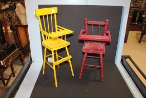Two Vintage Doll High Chairs