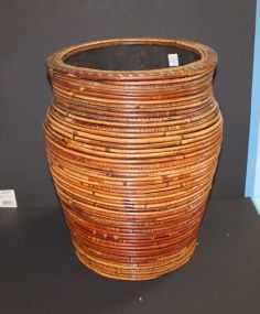 Large Rattan Vase with Liner and Ice Bucket