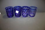 Four Cobalt Tumblers