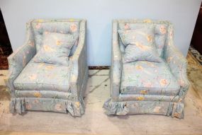 Pair Upholstered Club Chairs