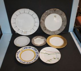 Lot of Five Plates and Two Saucers