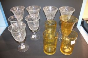 Eleven Various Bubble Glass Drinking Glasses