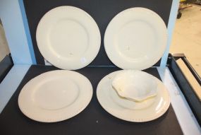 Four Isabella Pottery Large Underplates, Cereal Bowl