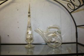 Clear Glass Pitcher and Spear