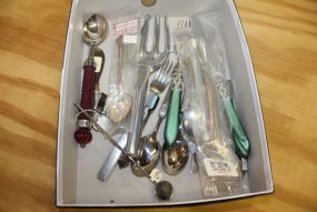 Miscellaneous Stainless Silverware and Two Sterling Pieces