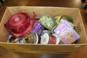 Box Lot of Floral Ribbons