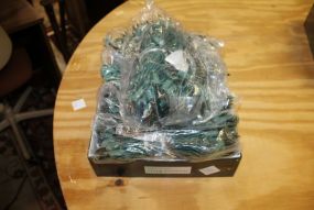 Box Lot of Green Christmas Lights