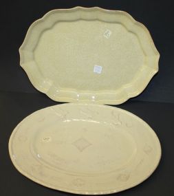 Two Large Pottery Serving Platters