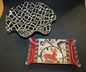 Two Decorative Plastic Serving Pieces