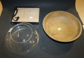 Glass Tubular Bowl, Cheese Board, Wood Bowl