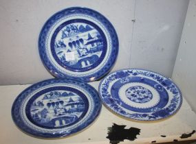 Three Chinese Blue and White 8 1/2