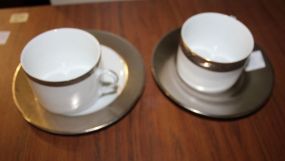 Two Rosette Cups with Saucers