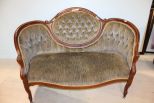 Victorian Walnut Finger Rolled Settee