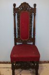 Heavily Carved Walnut Hall Chair