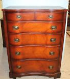 Mahogany 5 Drawer Serpentine HiBoy